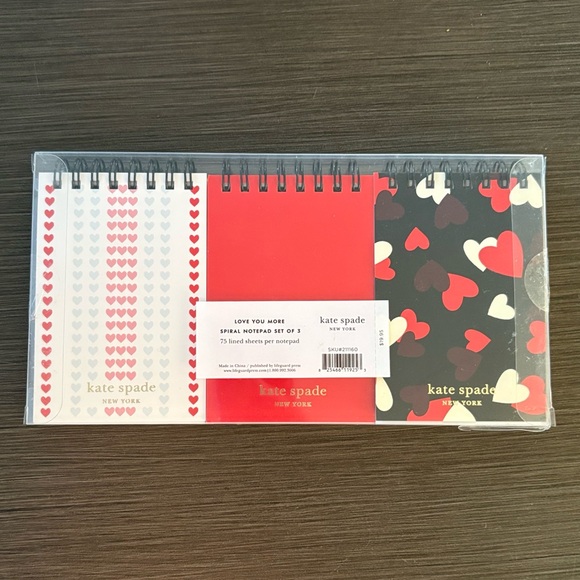 Kate Spade Love You More Heart Notepad Set of 3 - Picture 3 of 5